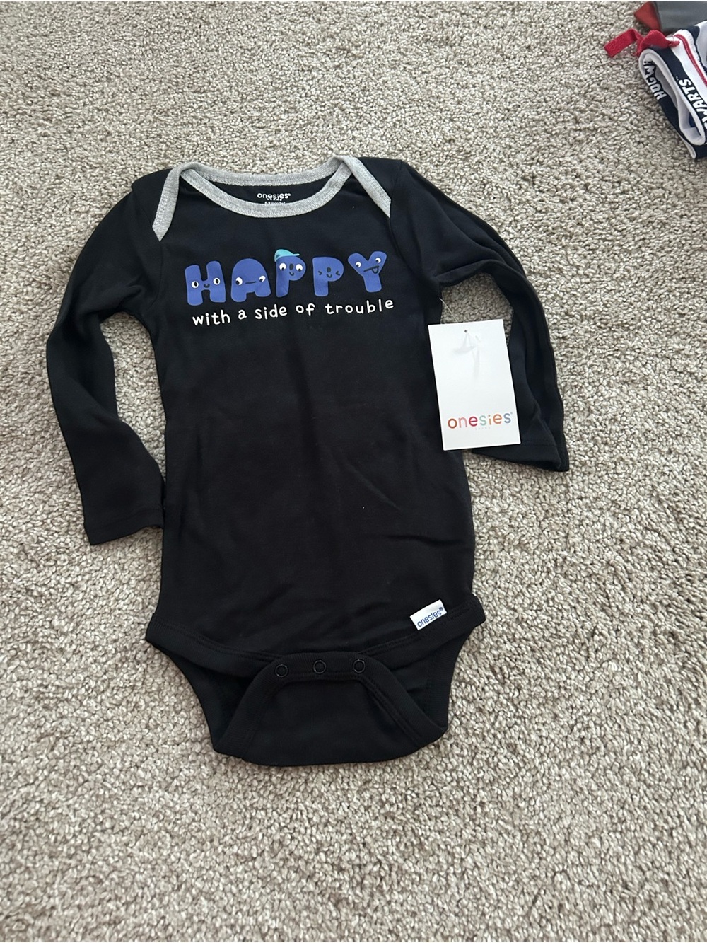 Onesies Brand 6-9 Month Happy  Longsleeve Onesie NWT